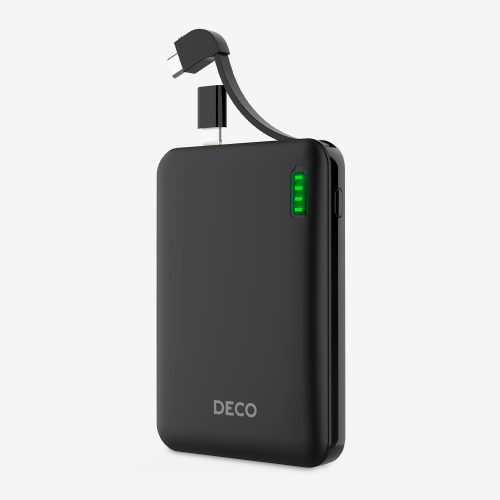 Carregador Portátil Universal Com Cabo - Preto - 5.000 Mah