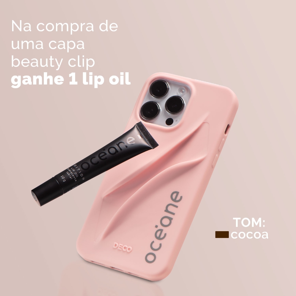Capa Beauty Clip + Lip Oil Océane - iPhone 13/14