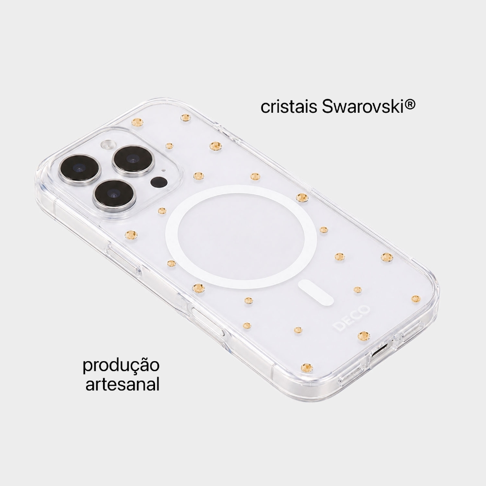 Capa Magnética Pontos De Cristais - Iphone 16 Pro Max