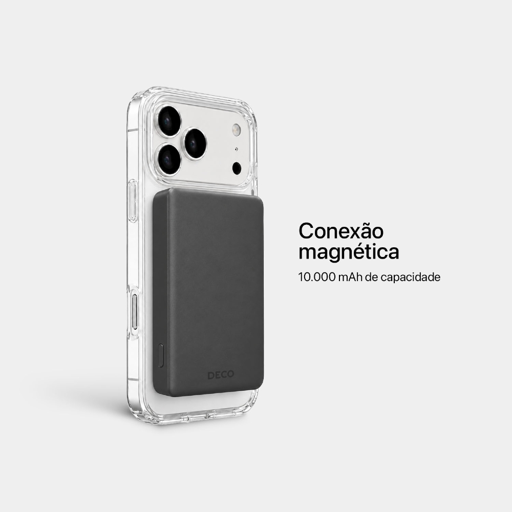 Decobank® Pro - Carregador Portátil Magnético - 10.000 Mah