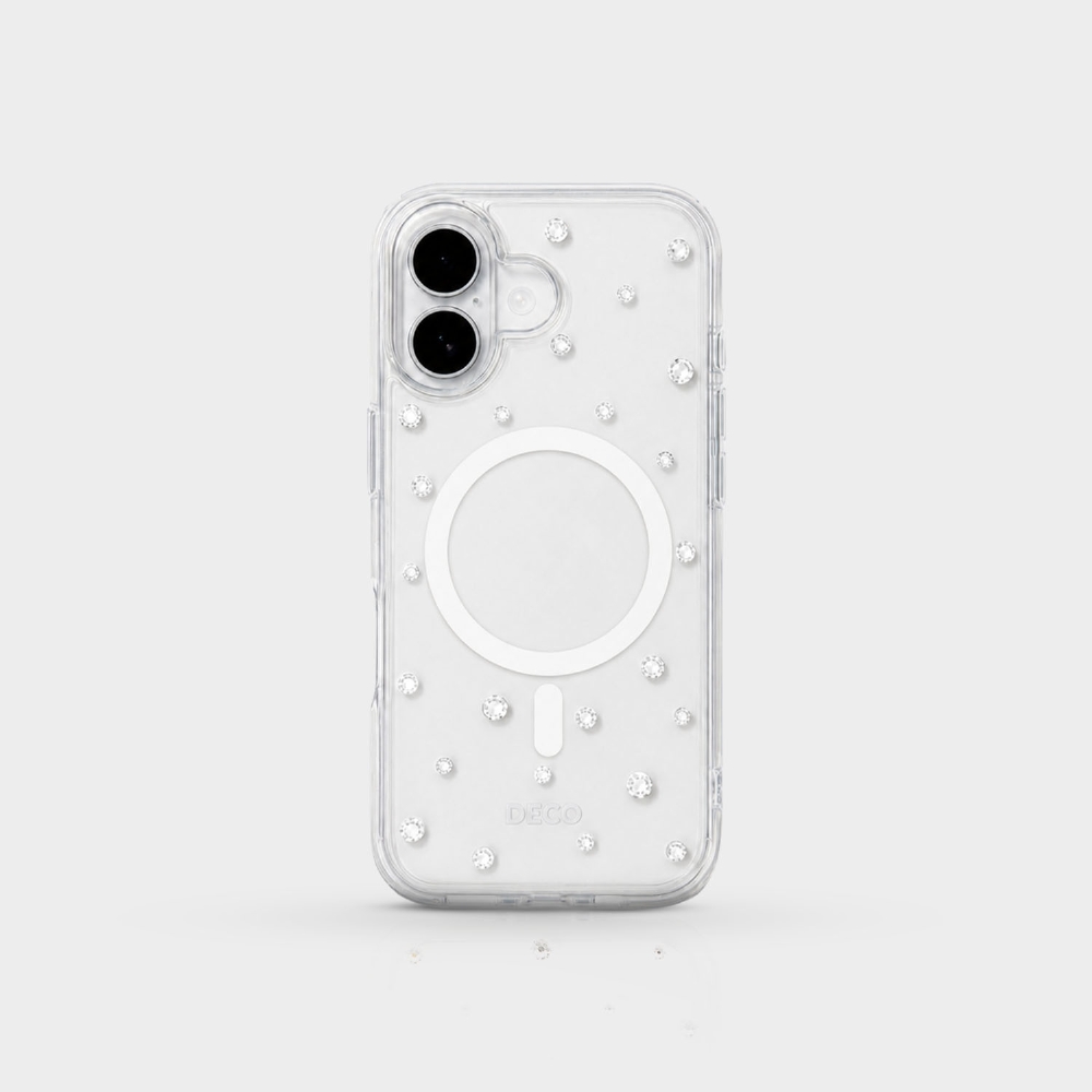 Capa Magsafe Com Pontos De Cristais Iphone 15 Pro.