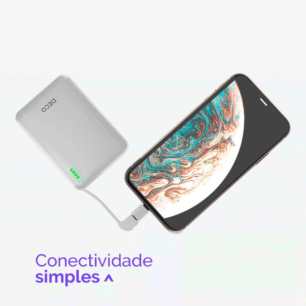 Carregador Portátil Universal Com Cabo - 10000 Mah