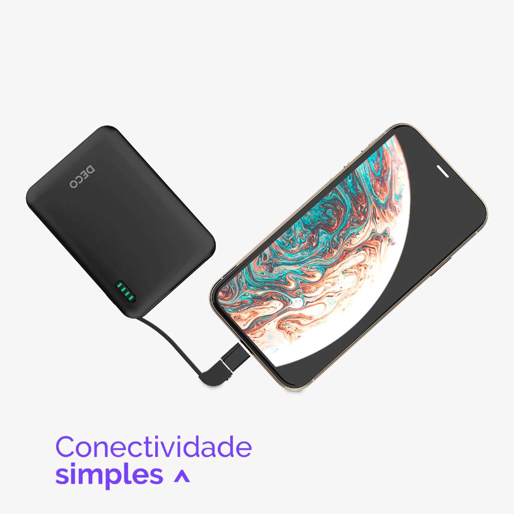Carregador Portátil Universal Com Cabo - 10000 Mah