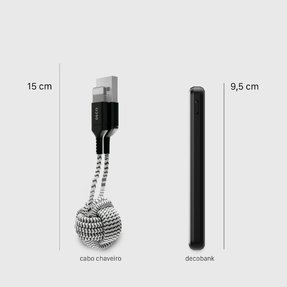 Decobank: Carregador Portátil Com Fio - 5.000 Mah
