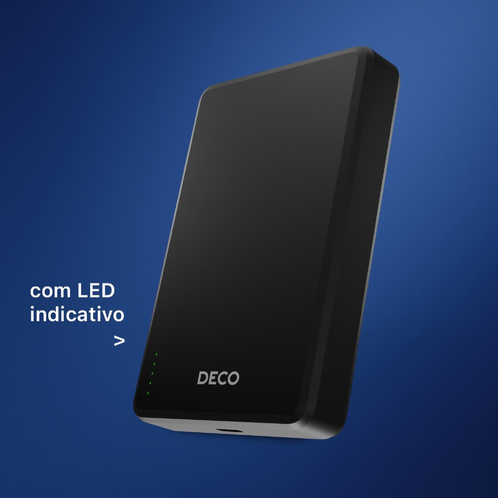 Decobank: Carregador Portátil Com Fio - 10.000 Mah.