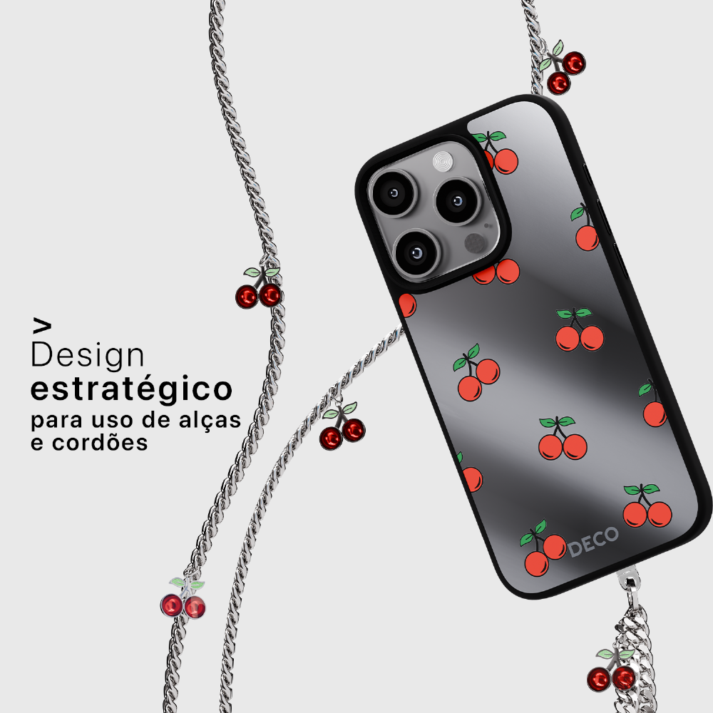 Capa Espelho Magnética Iphone 13 / 14 / 15 - Cherry