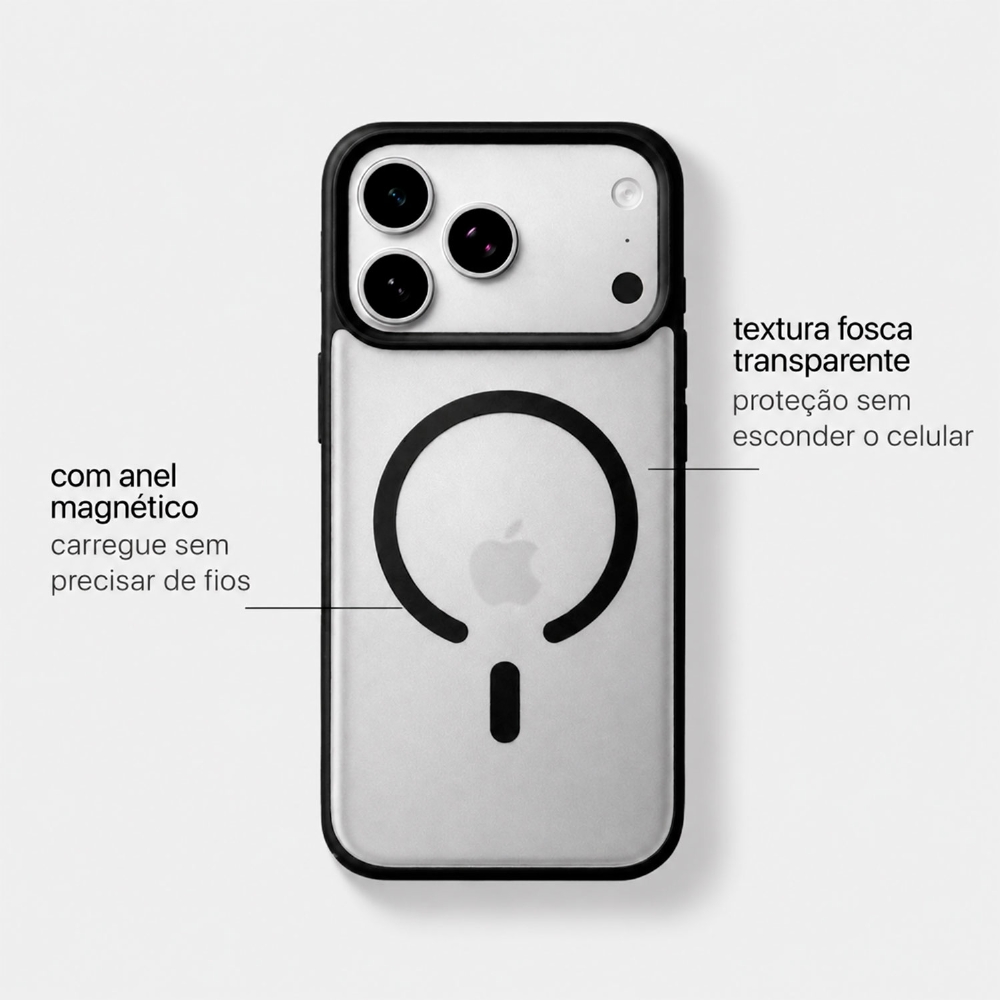 Capa Fosca Magnética Iphone 17 Pro Max