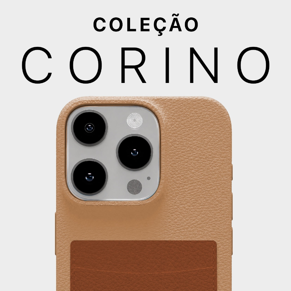 Capa De Corino Com Porta Cartões Iphone 14 Pro Max