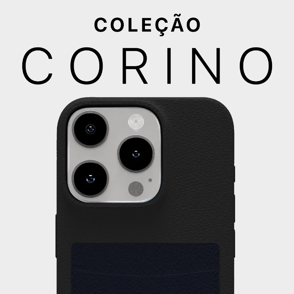 Capa De Corino Com Porta Cartões Iphone 14 Pro Max