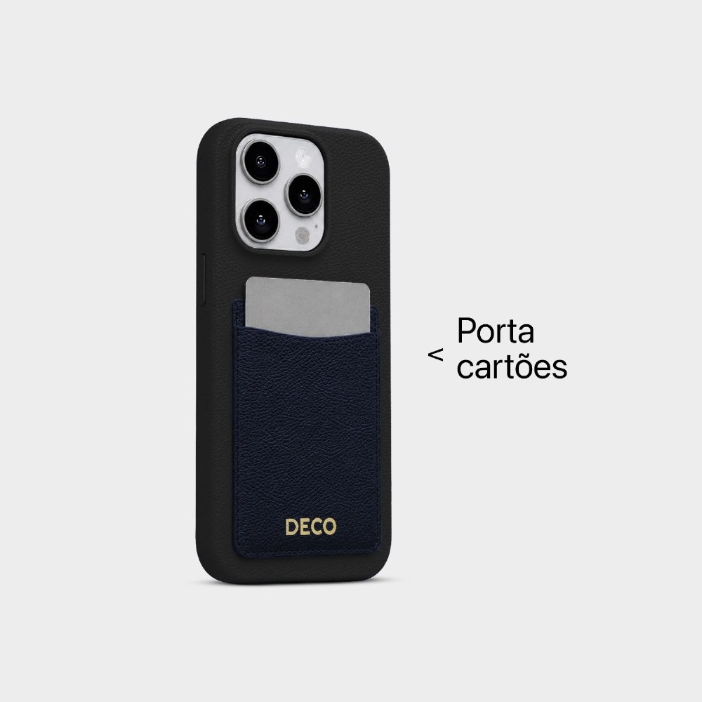 Capa De Corino Com Porta Cartões Iphone 14 Pro Max