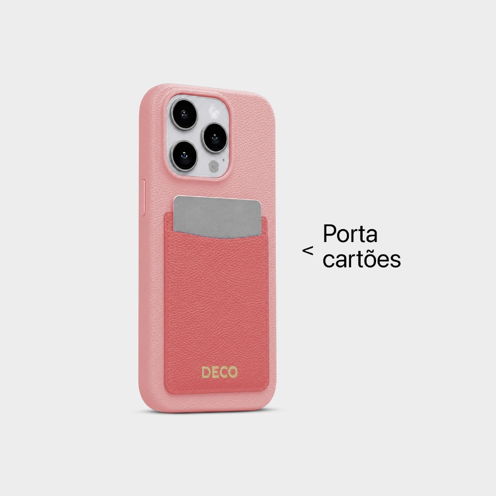 Capa De Corino Com Porta Cartões Iphone 14 Pro Max