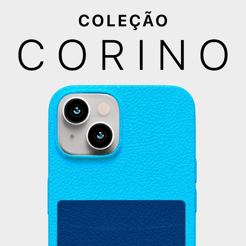 Capa De Corino Com Porta Cartões Iphone 13 / 14