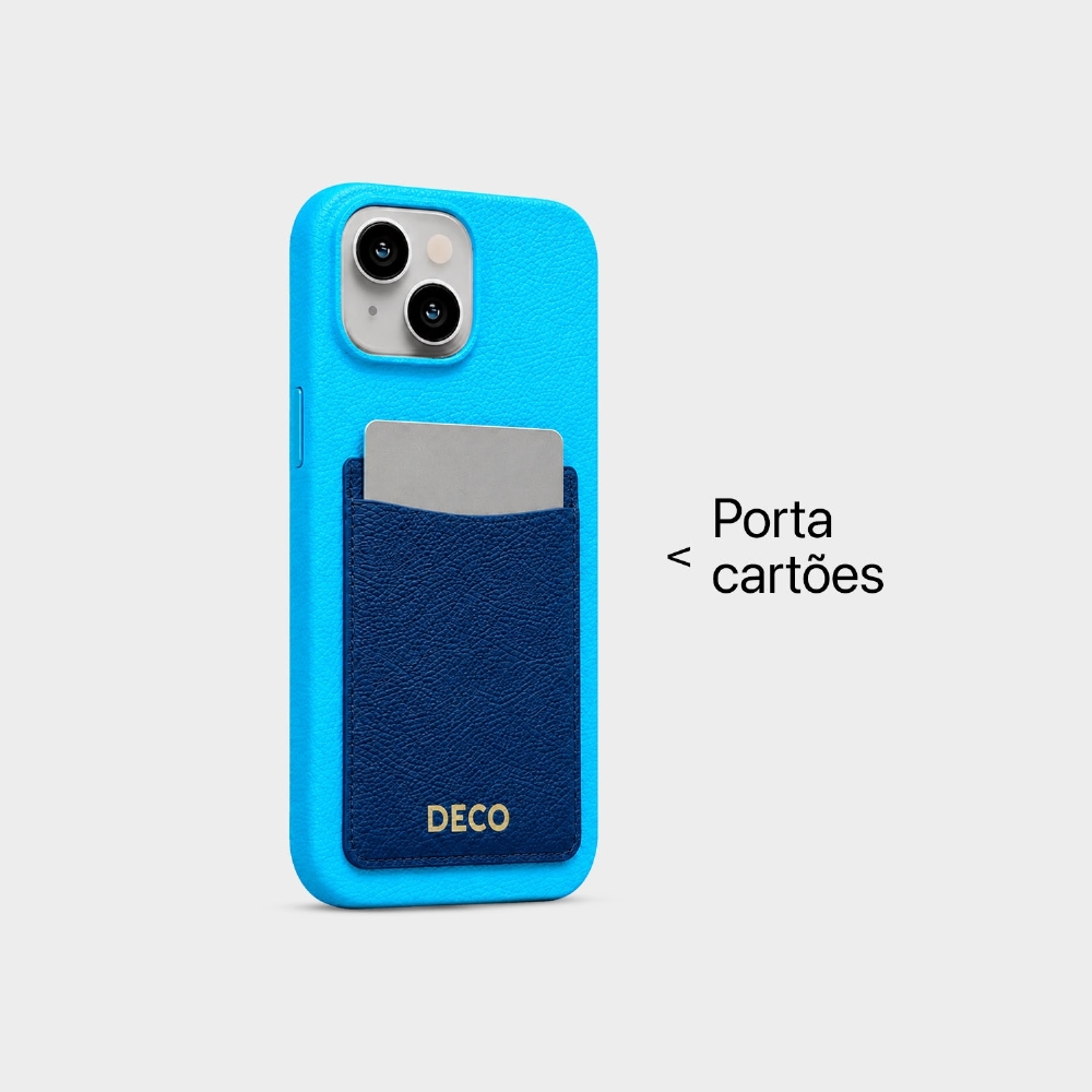 Capa De Corino Com Porta Cartões Iphone 13 / 14