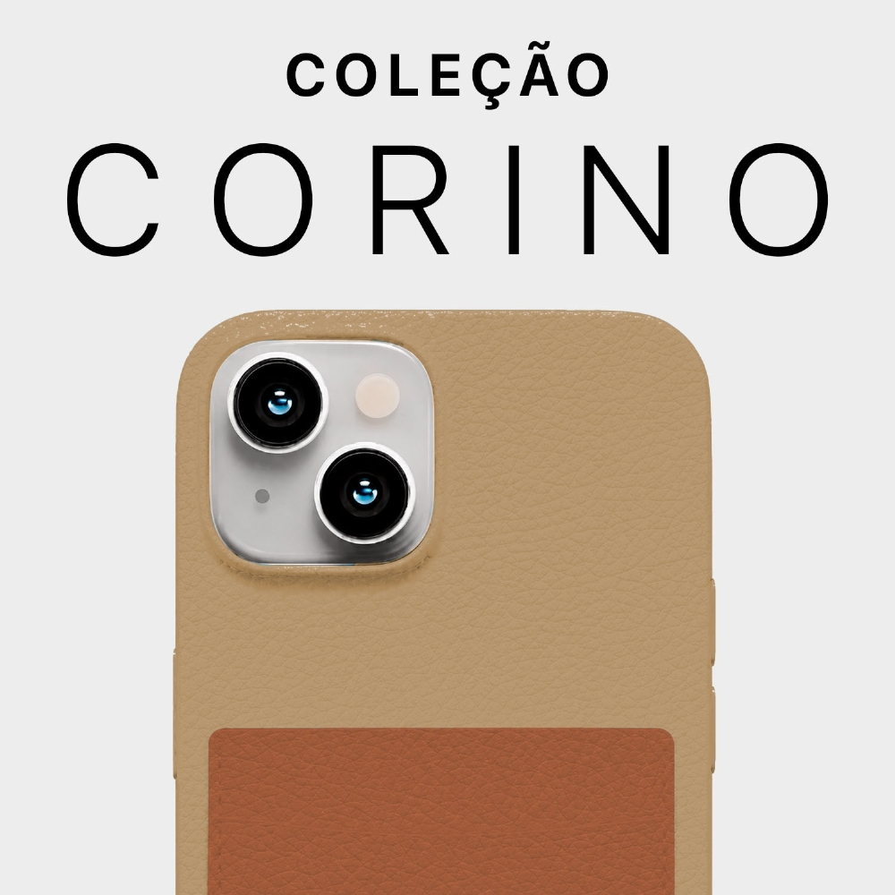 Capa De Corino Com Porta Cartões Iphone 13 / 14