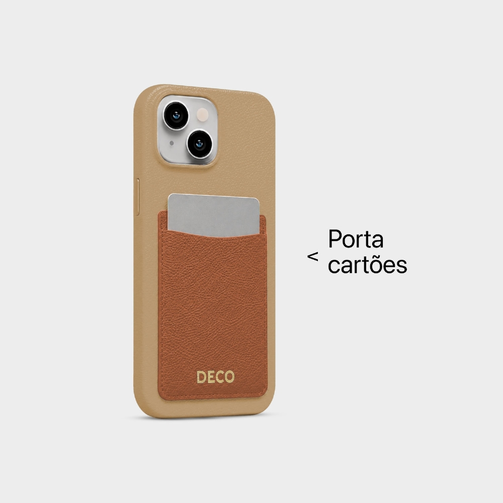 Capa De Corino Com Porta Cartões Iphone 13 / 14
