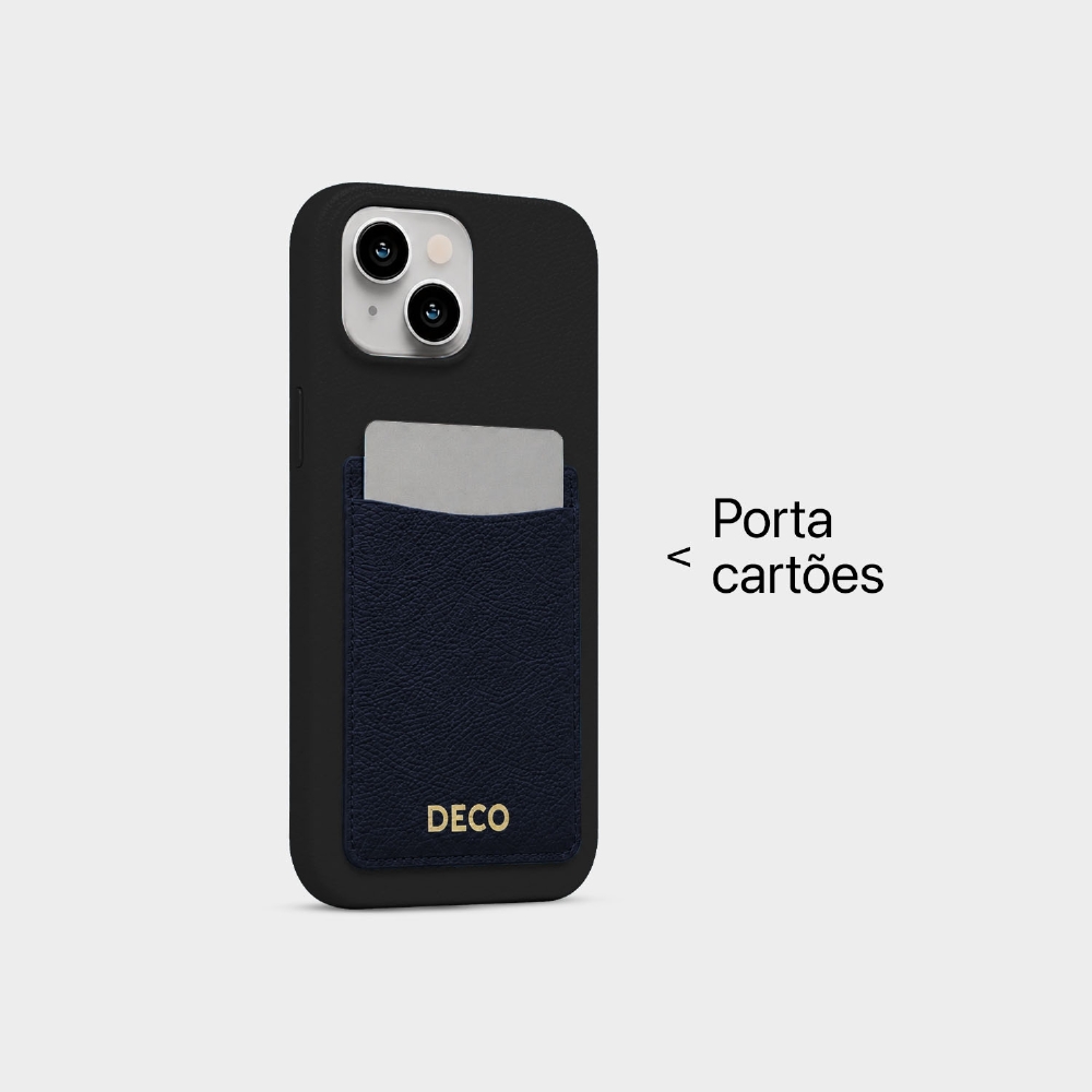 Capa De Corino Com Porta Cartões Iphone 13 / 14