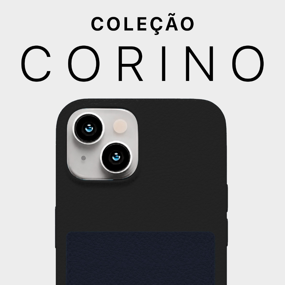 Capa De Corino Com Porta Cartões Iphone 13 / 14