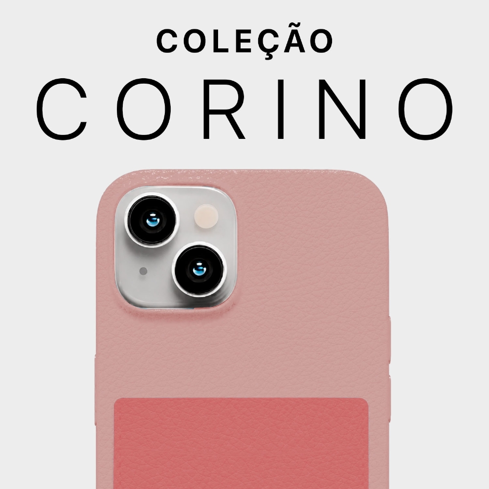 Capa De Corino Com Porta Cartões Iphone 13 / 14