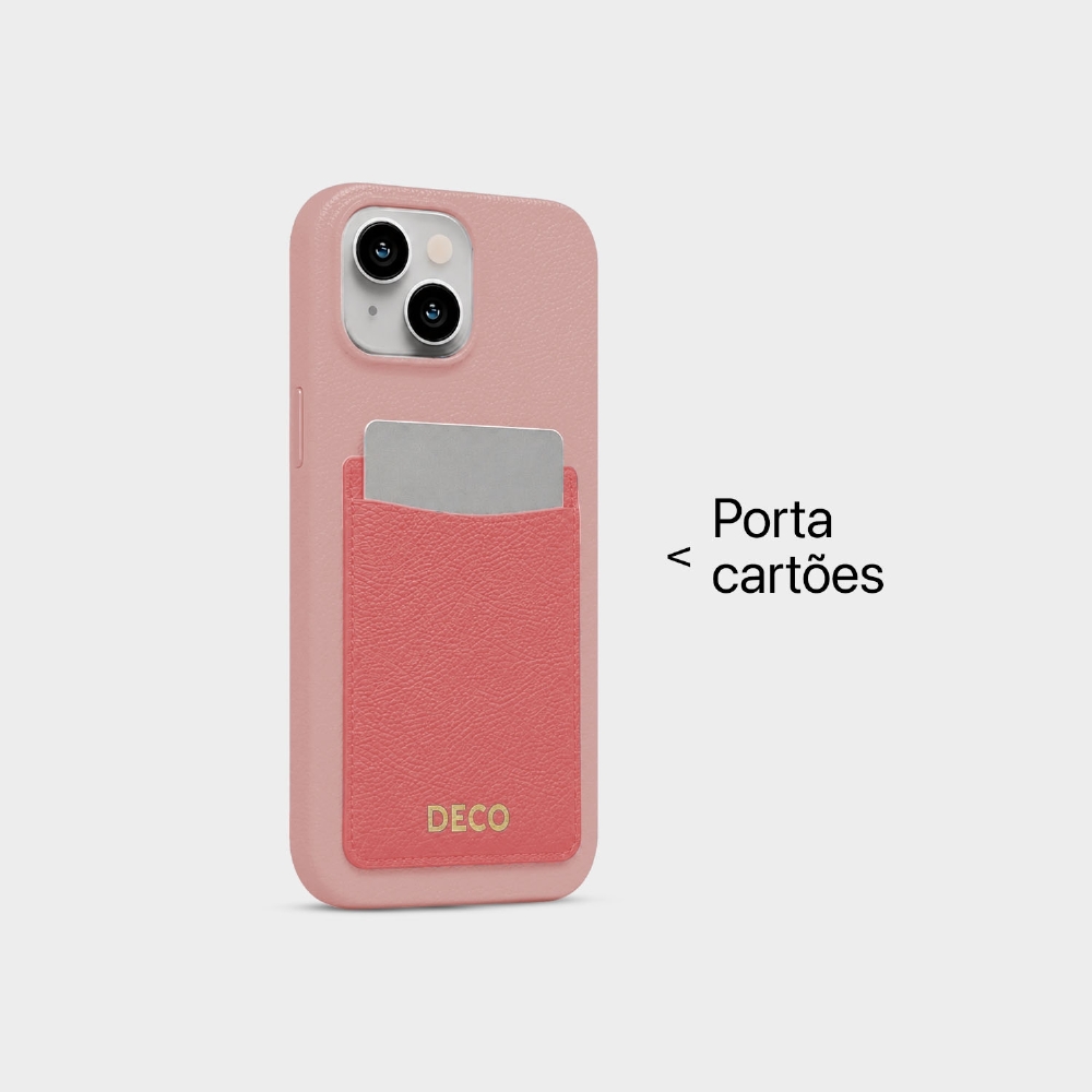 Capa De Corino Com Porta Cartões Iphone 13 / 14