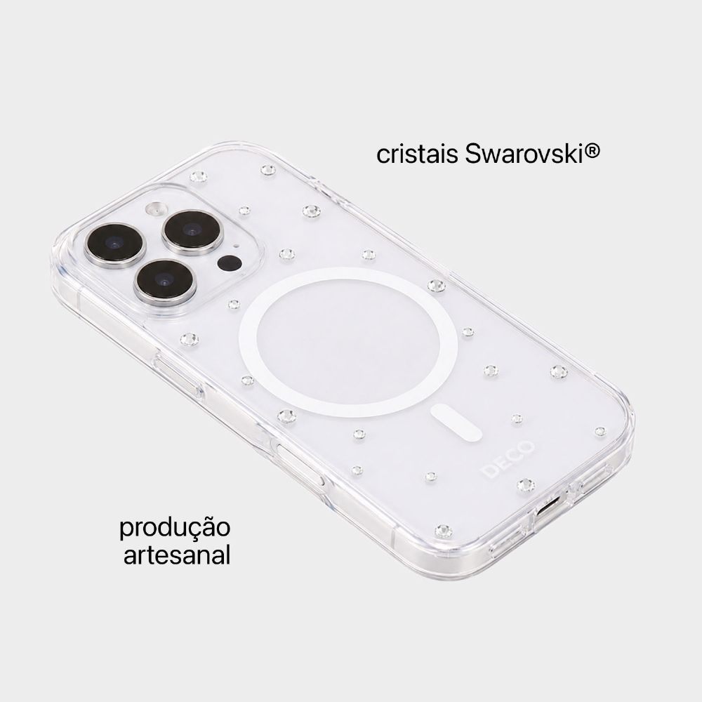 Capa Magnética Pontos De Cristais - Iphone 16 Pro Max