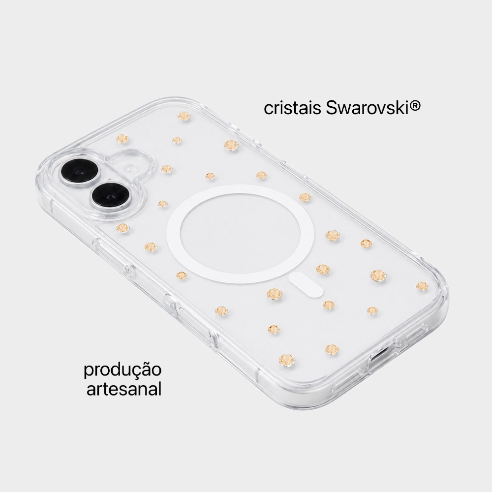 Capa Magsafe Com Pontos De Cristais - Iphone 17