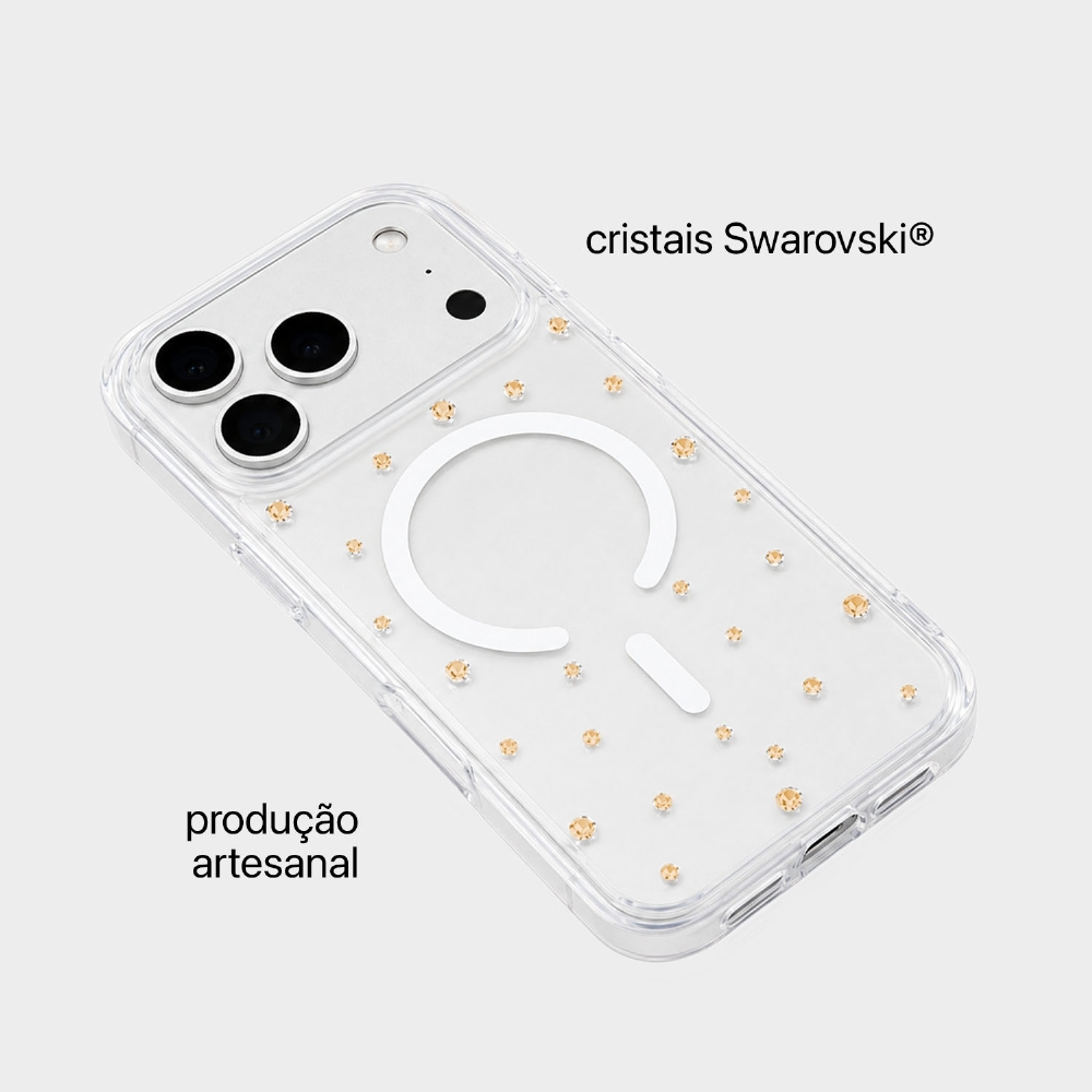 Capa Magnética Pontos De Cristais - Iphone 17 Pro