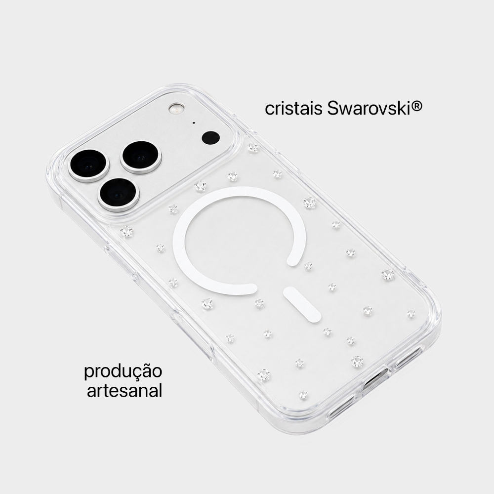 Capa Magnética Pontos De Cristais -  Iphone 17 Pro Max
