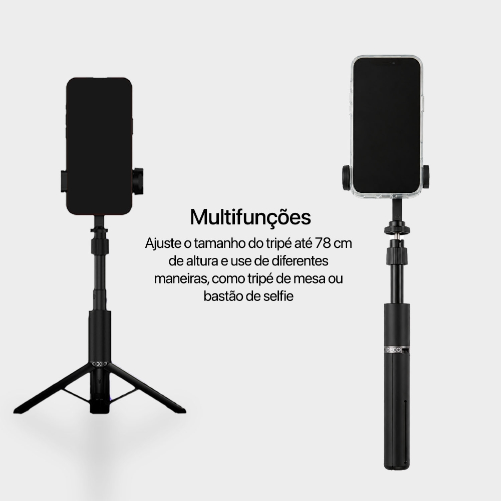 Tripé 4 Em 1 Com Led Retrátil Removível