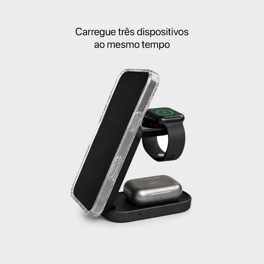 Carregador 3 Em 1 Pro Dobrável Qi2