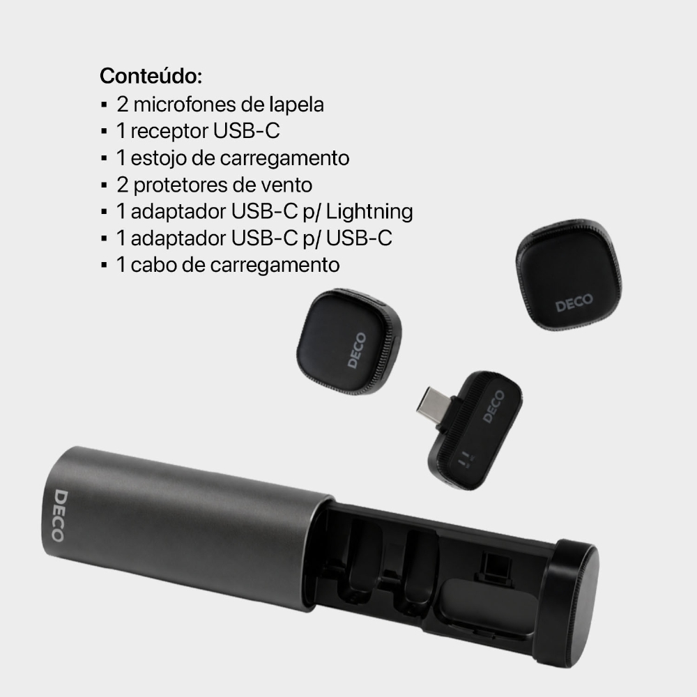 Microfone De Lapela Com 2 Peças - Linha Pro