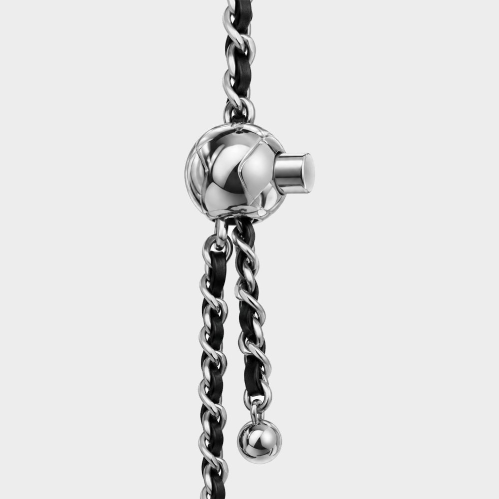 Cordão Universal Em Metal E Couro 1.3 M