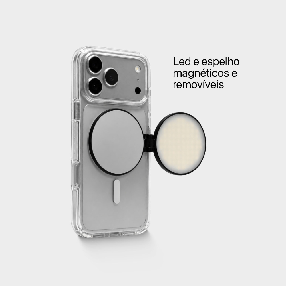 Tripé Magnético Com Led E Espelho Removíveis - Linha Pro