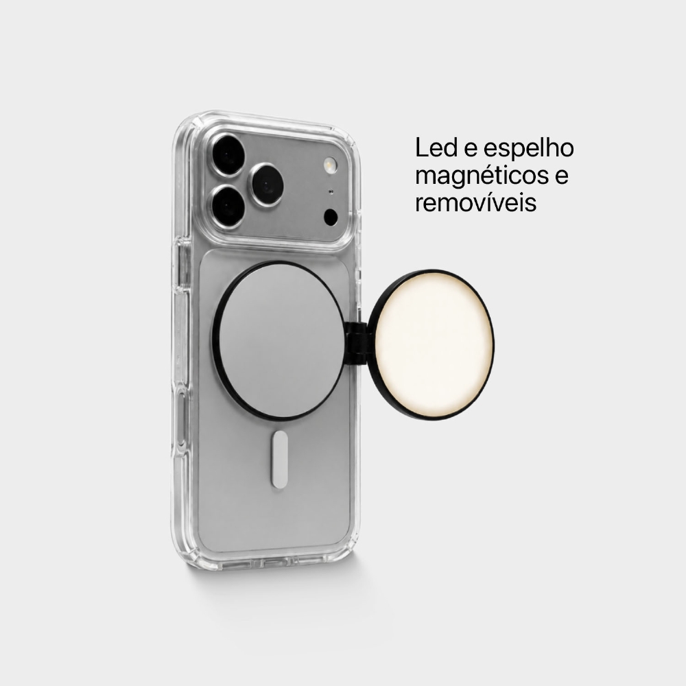 Tripé Magnético Com Led E Espelho Removíveis - Linha Pro