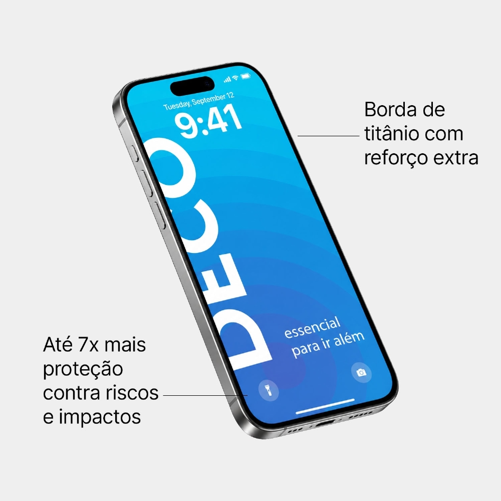 Película Cristal Pro Borda Titanium - Iphone 18 Pro