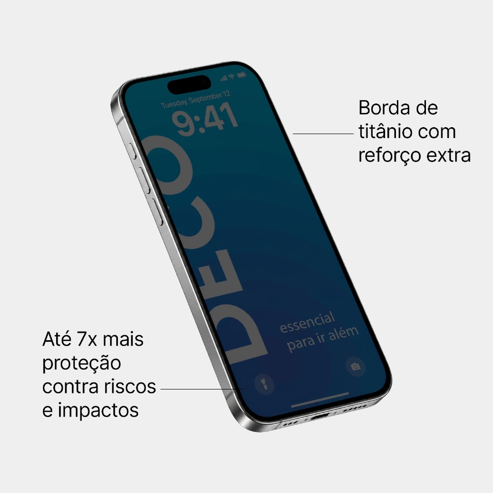 Película Cristal Pro Privacidade Borda Titanio - Iphone 18 Pro