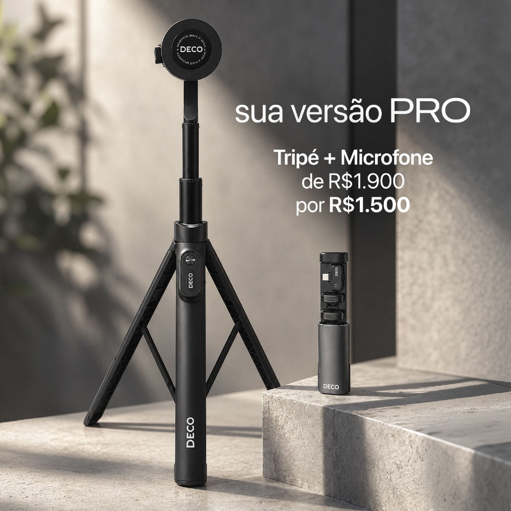 Tripé Magnético Com Led E Espelho Removíveis - Linha Pro