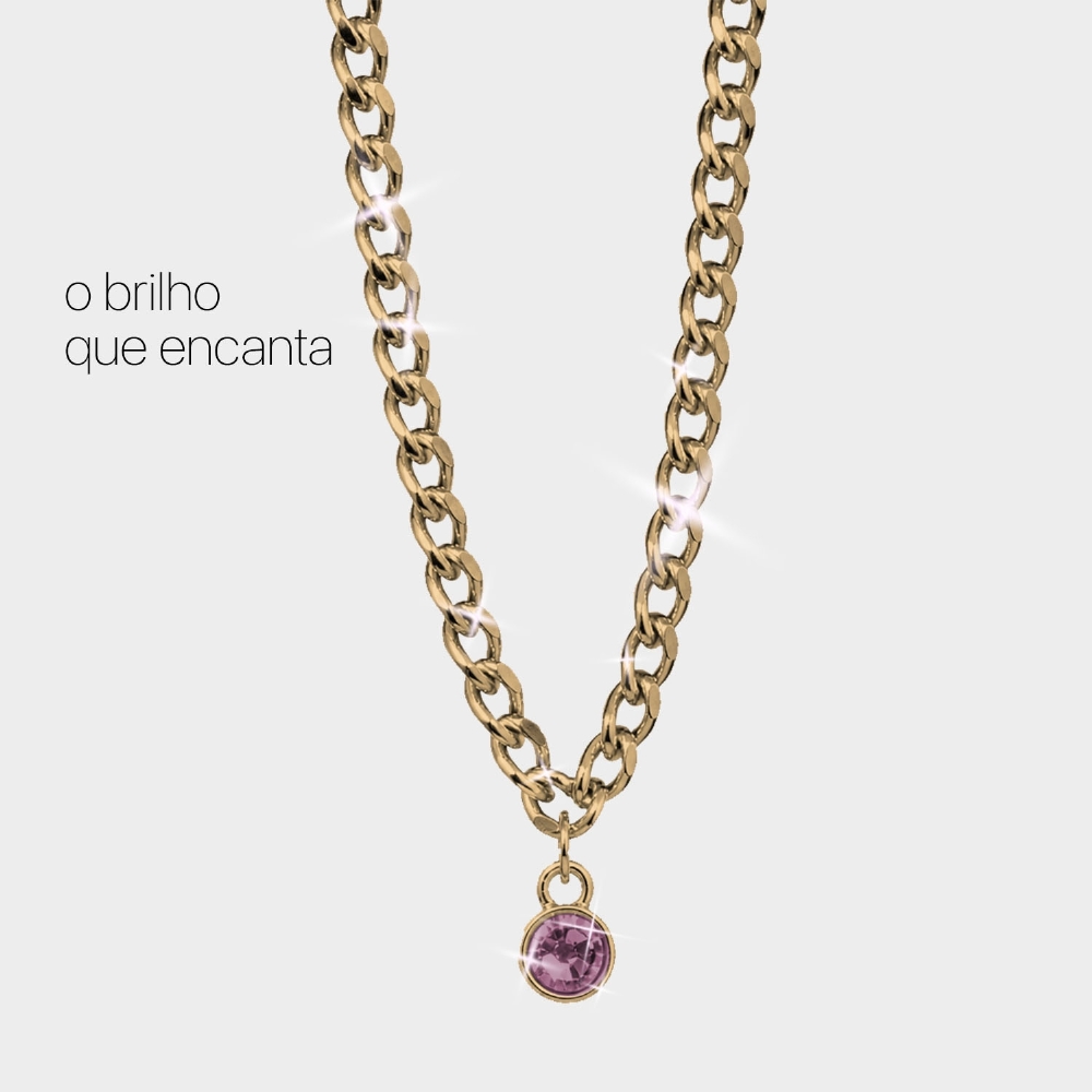 Cordão Universal Com Crystals By Swarovski Roxo - 1.3m