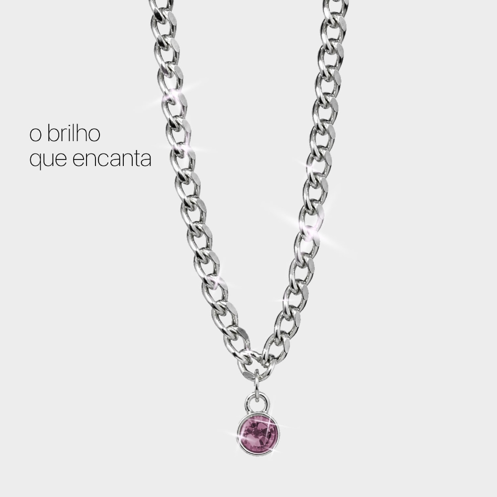 Cordão Universal Com Crystals By Swarovski Roxo - 1.3m