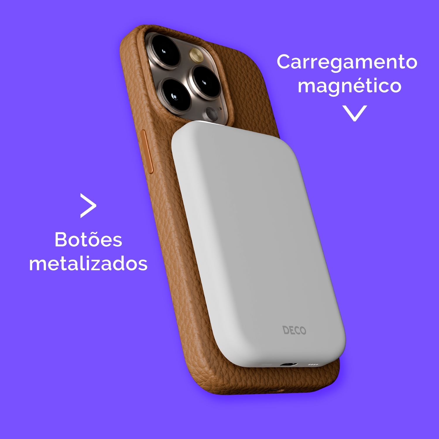 Capa Corino Magnética Iphone 14 Pro - Mocha Latte | DECO